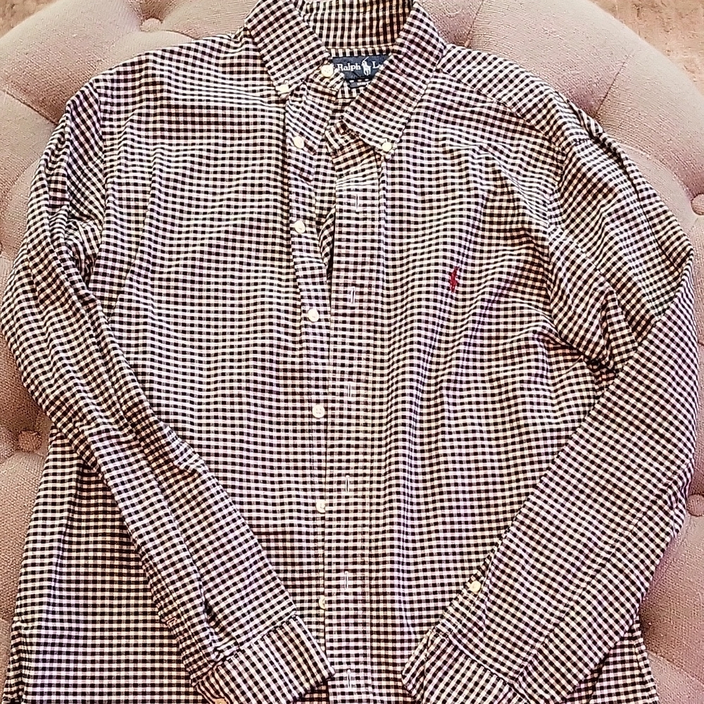Ralph Lauren Black and White Gingham Shirt